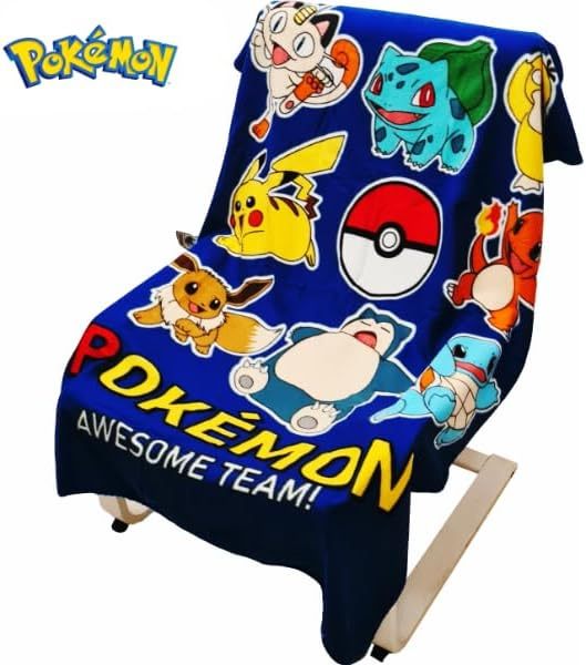 POKEMON - Coperta Ufficiale Plaid Morbida e Calda 100x140cm per Bambini Pile con stampa Idea Regalo