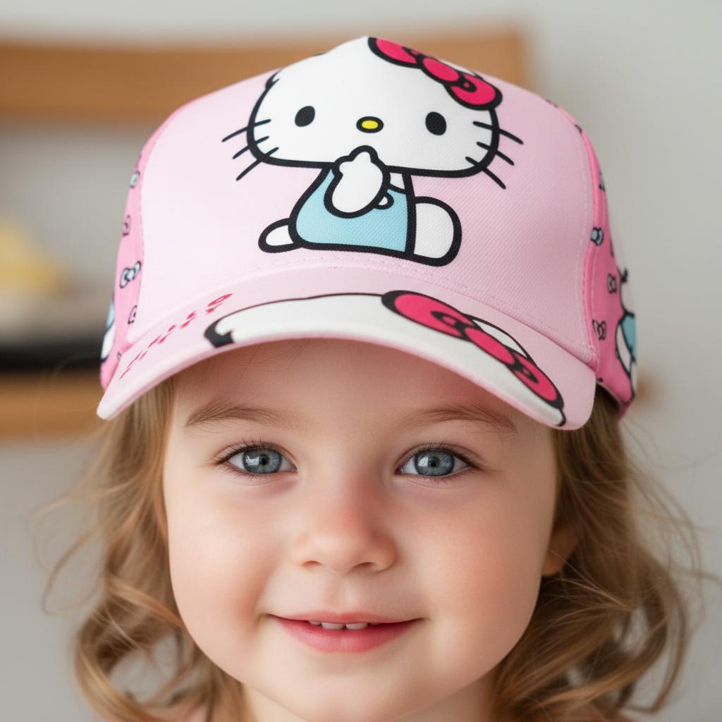 Cappello con Visiera da Ragazzo/Bambino - Berretto da Baseball Regolabile HELLO KITTY