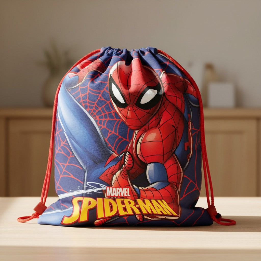 Sacca Sportiva per Bambino, Borsa Zaino per Asilo, Palestra, Piscina, Viaggio, Portascarpe SPIDER