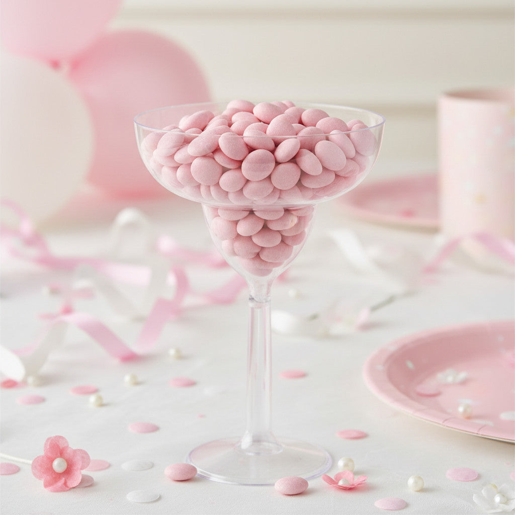 Maxi Calice PVC Margarita 24 cm - per Table Cake Feste Party trasparente con gambo corto in plastica