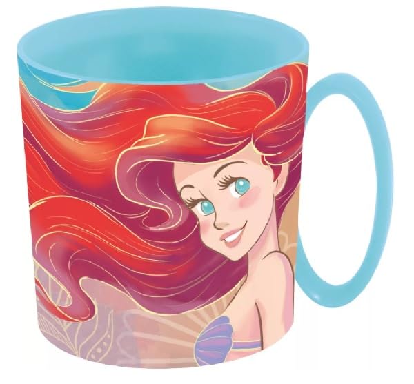 Tazza Bicchiere in plastica 350ml  Microonde con manico Bambini colazione BPA-free  ARIEL Sirenetta