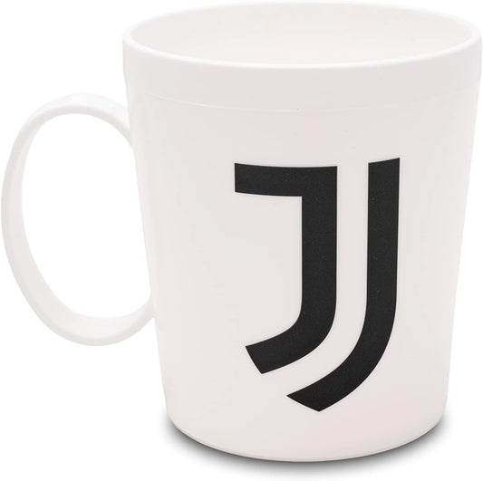 Tazza Ufficiale Bicchiere in plastica 360ml  Microonde con manico Tifoso colazione BPA-free Made in Italy ( JUVENTUS)