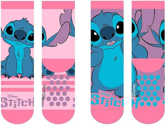2 paia Calzini antiscivolo ufficiali bambino calze anti scivolo STITCH (23-26)