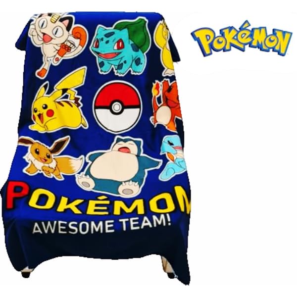 Coperta Plaid Morbida e Calda 100x140cm Bambini Pile con Stampa POKEMON