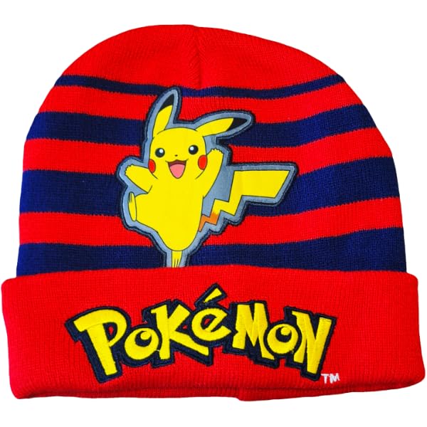 Cappello Invernale Morbido e Caldo  Bambini e Ragazzi  POKEMON (ROSSO)