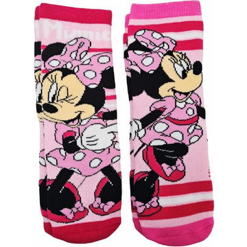 2 Paia Calzini Antiscivolo Ufficiali Minnie Mouse (Taglia 27-30)