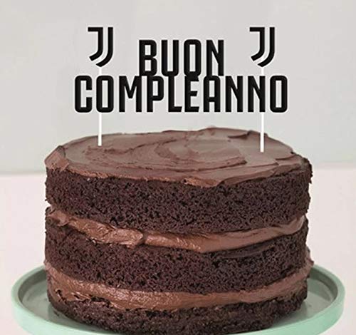 Decorazione Torta Top Buon Compleanno 18x19 cm  JUVENTUS