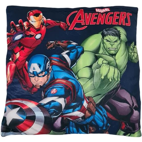 Cuscino Arredo 40x40 cm morbido con imbottitura 100% poliestere (AVENGERS HULK)