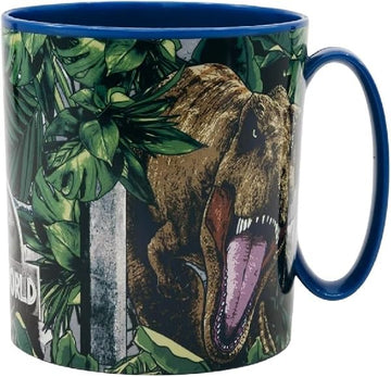 Tazza Bicchiere in plastica 350ml  Microonde con manico Bambini colazione BPA-free  JURASSIC WORLD