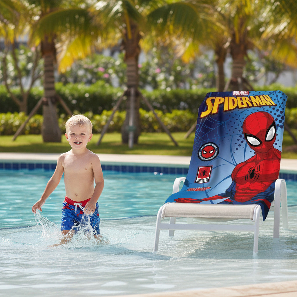 SPIDER - Telo Mare Asciugamano da spiaggia e piscina in microfibra CM. 140X70 asciugatura rapida, ultra morbido