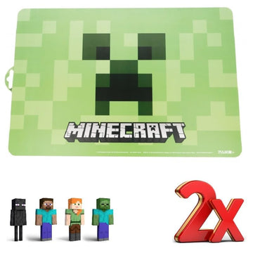 2 Pezzi Tovaglietta Americana Plastificata Sottopiatto Colazione Pranzo Bambini MINECRAFT