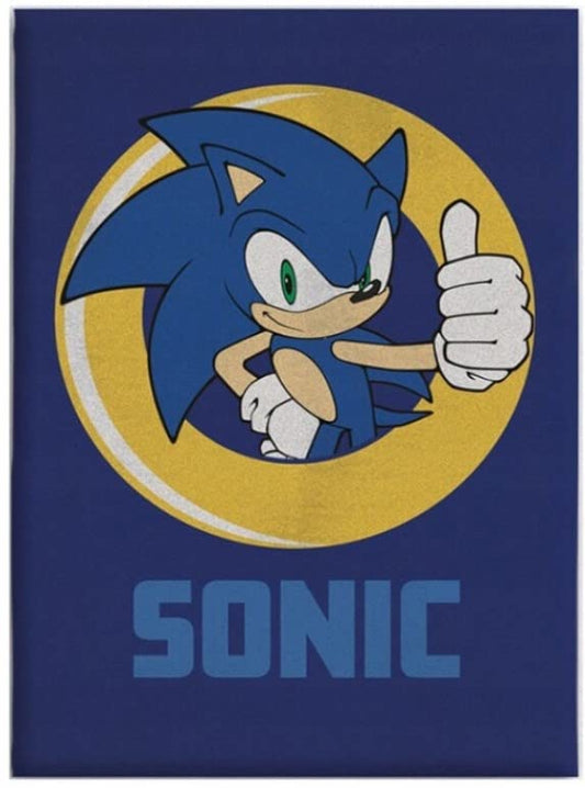 Coperta Plaid Morbida e Calda 100x140cm  Bambini Pile con stampa (Sonic the Hedgehog)