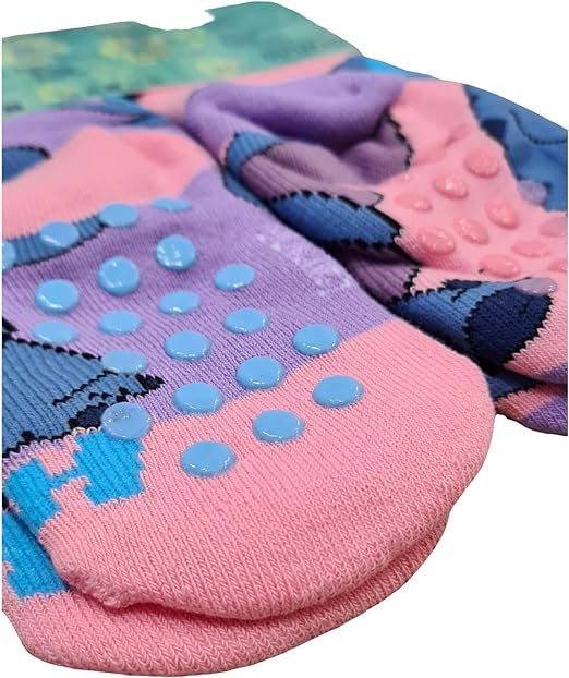 2 Paia Calzini Antiscivolo Ufficiali STITCH per Bambino (Taglie 27-30)