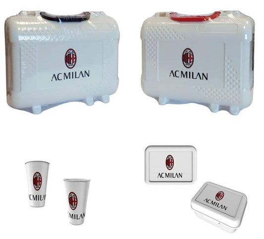 Valigetta con Maniglia + Portamerenda e Bicchiere Milan - Prodotto Originale - Made in Italy - Lavabile Il lavastoviglie -