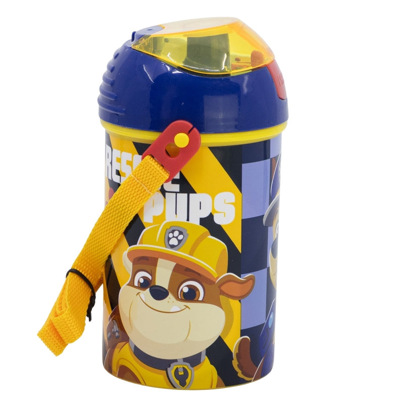 Borraccia Pop UP 450 ml con Tracolla e Tappo per Bambini Scuola PAW PATROL