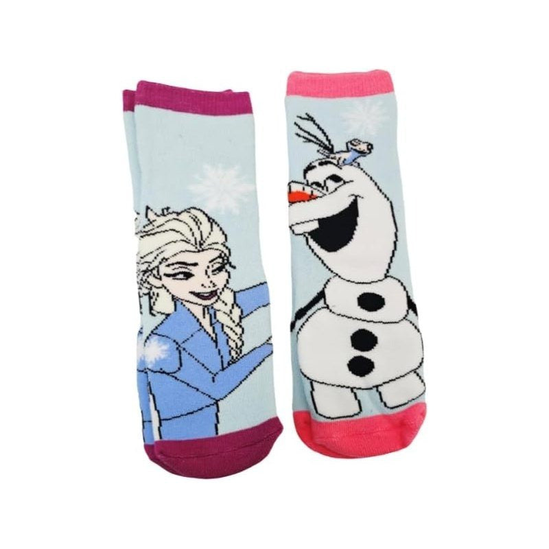Frozen- 2 paia Calzini antiscivolo ufficiali Calze bambini Frozen anti scivolo