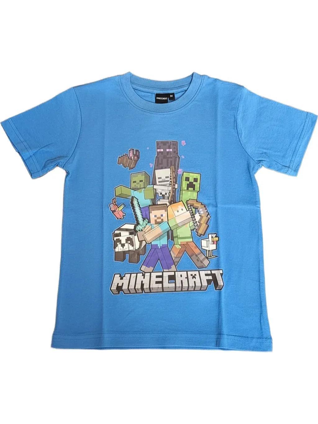 MINECRAFT - Maglietta Ufficiale 100% Cotone per Bambini T-Shirt Abbigliamento Maglia Ragazzi