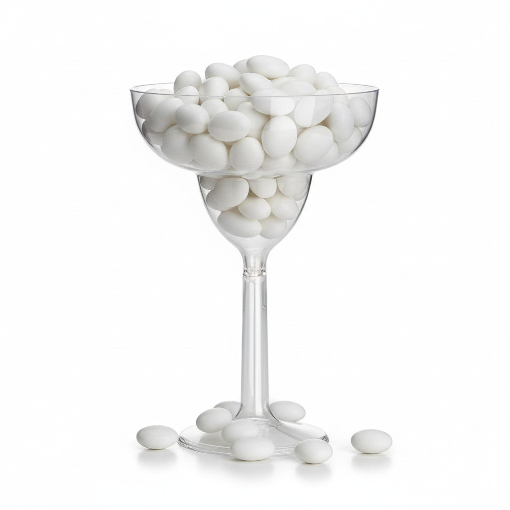 Maxi Calice PVC Margarita 24 cm - per Table Cake Feste Party trasparente con gambo corto in plastica