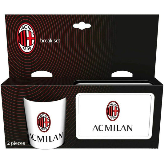 Set Regalo Portamerenda + Tazza in confezione regalo Tifoso Senza BPA per Ragazzi Prodotto Ufficiale (Milan)