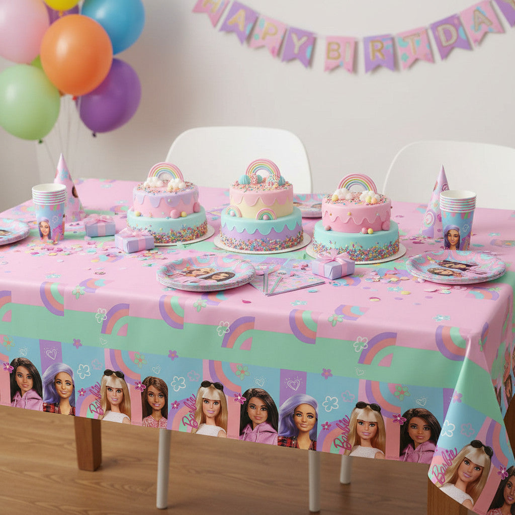 Tovaglia decorazione per compleanno dei bambini e feste a tema, Rettangolare, 120 cm x 180 cm, lavabile