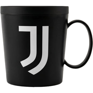 Tazza Ufficiale Bicchiere in plastica 360ml per Microonde con manico Tifoso Calcio colazione Made in Italy NERO