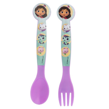 Set Posate per Bambini in Plastica Alimentare - Forchetta e Cucchiaio Made in Spain GABBY