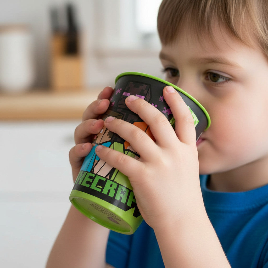 Set 2 Bicchieri per Bambini 260 ml in plastica Regalo per Ragazzi - Adatto per lavastoglie e microonde