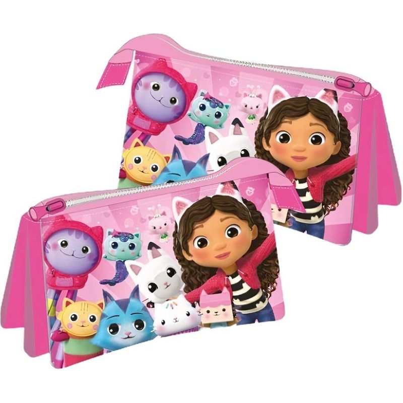 Portapenne Astuccio Triplo Borsellino Scuola e Asilo per Bambini e Ragazzi 22x12cm GABBY