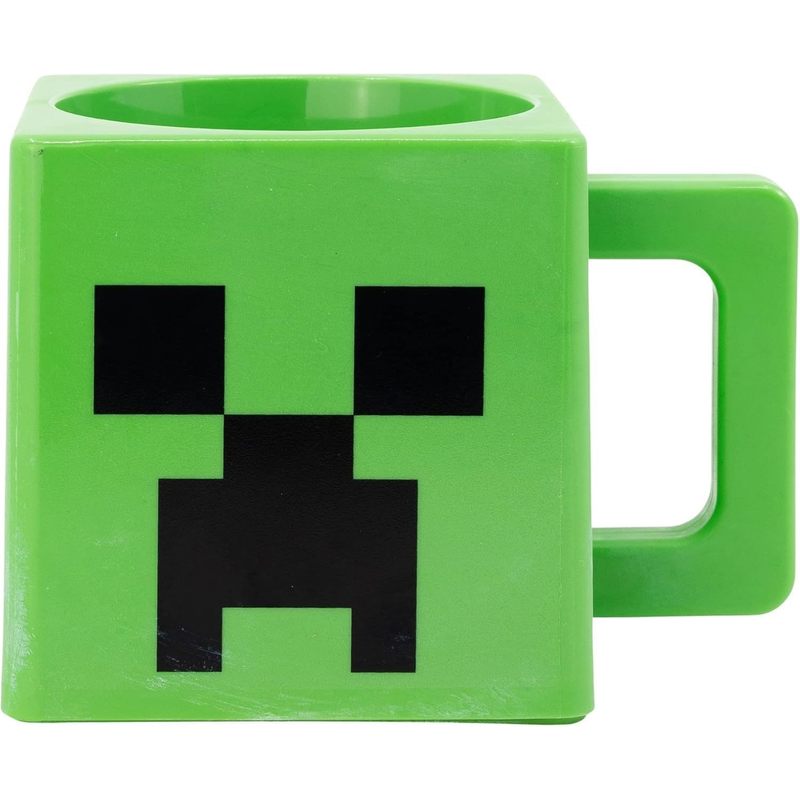 Tazza 3D quadrata PS in plastica 290ml con manico Bambini colazione BPA-free  MINECRAFT CREEPER