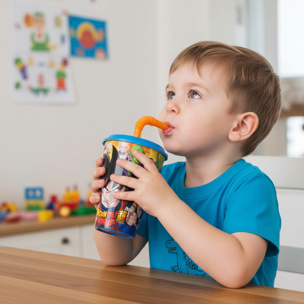 Kids' Cup Con Cannuccia e coperchio Riutilizzabile - 430 ml - DRAGONBALL