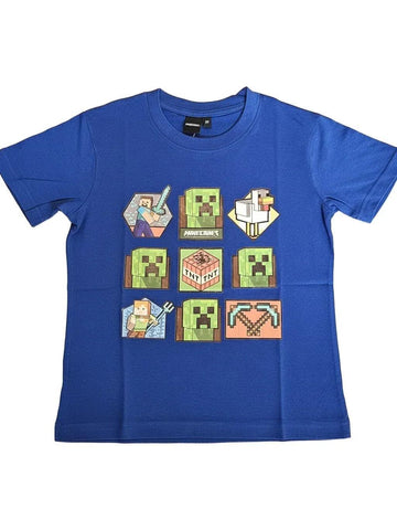 MINECRAFT - Maglietta Ufficiale 100% Cotone per Bambini T-Shirt Abbigliamento Maglia Ragazzi