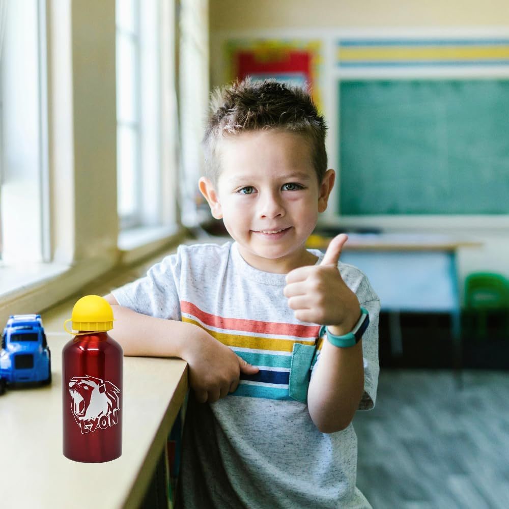 Borraccia Scuola Bottiglia Sport in Alluminio Bambini 400ml con Beccuccio Retraibile Lyon Gamer