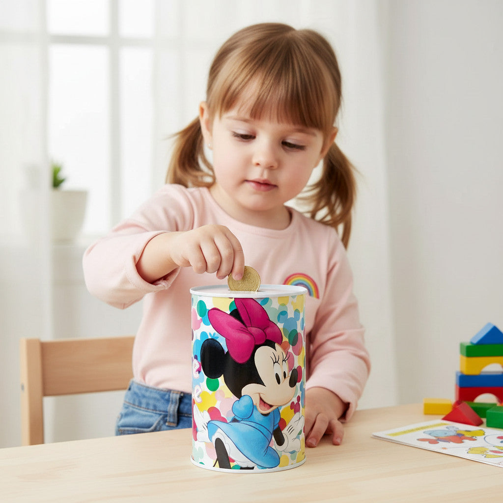 Portamonete per bambini in metallo cilindrico Regalo Ragazzi TOPOLINA