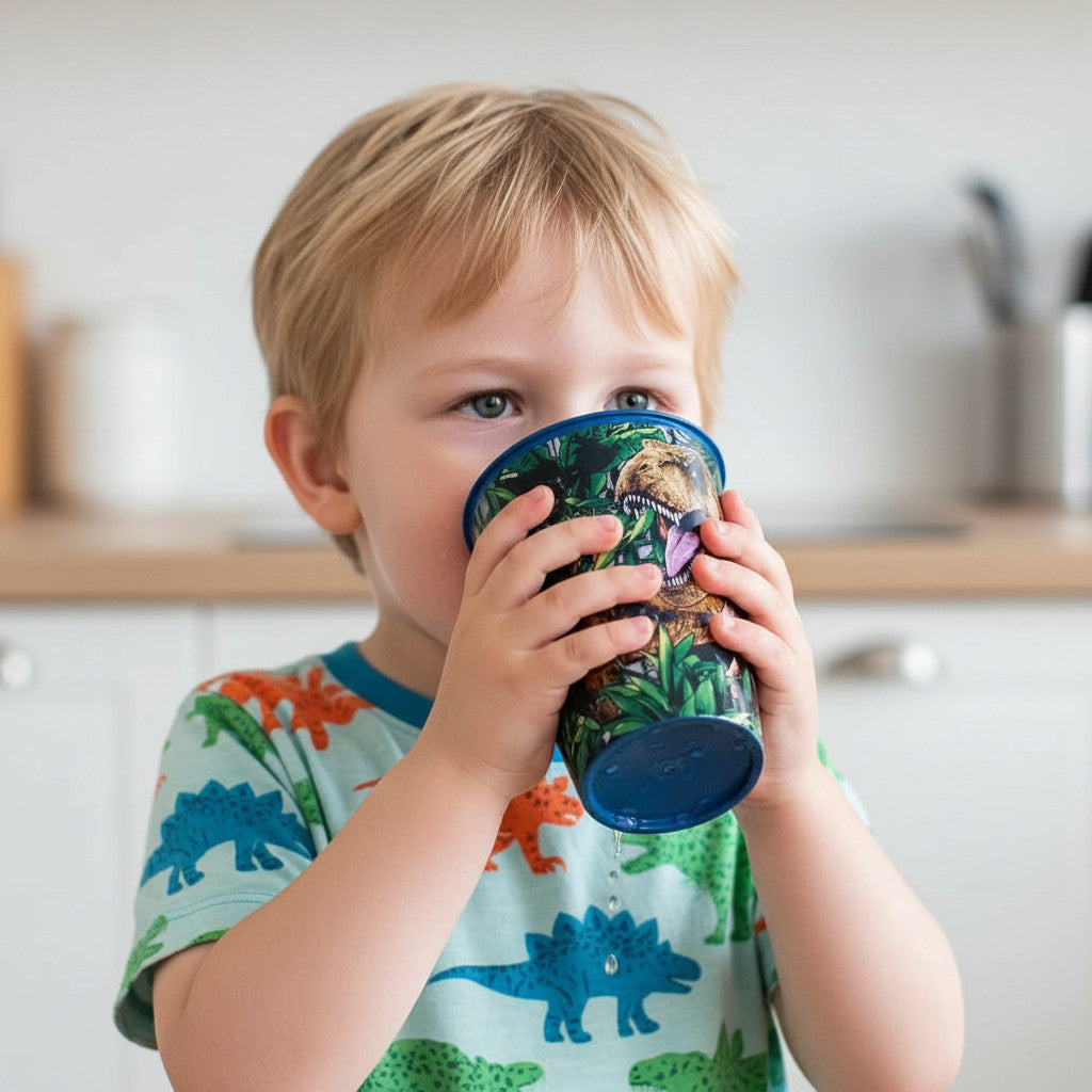Set 2 Bicchieri  Bambini 260 ml in plastica Senza BPA Regalo  Ragazzi (Jurassic World Dinosauri)