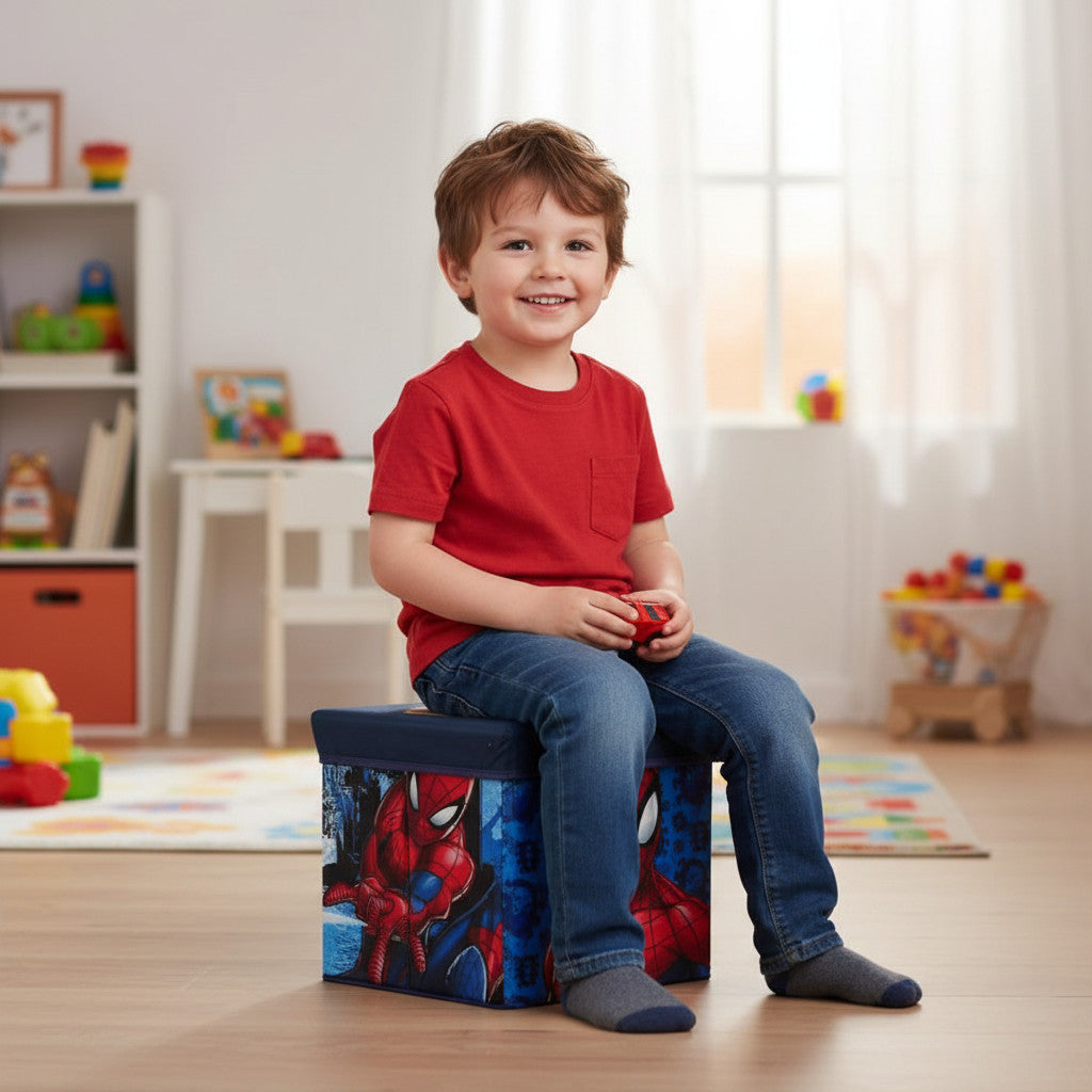Pouf per bambini multifunzione contenitore porta oggetti per sedersi 30 cm Spider