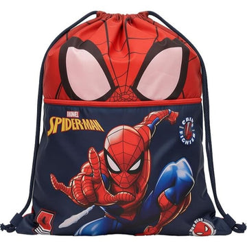 SPIDERMAN - Sacca Sportiva con manici e tasca per Bambino, Borsa Coulisse Zaino per Asilo, Palestra, Piscina, Viaggio, P