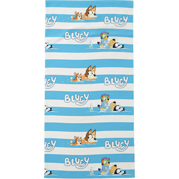 BLUEY - Telo Mare Asciugamano da spiaggia e piscina in microfibra CM. 140X70 asciugatura rapida, morbido