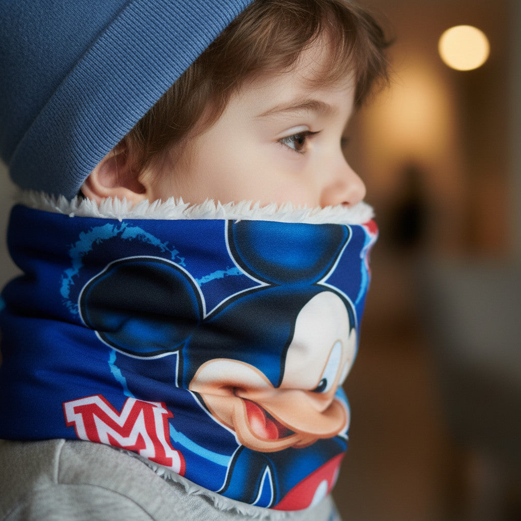 Scaldacollo Sciarpa Tubolare Bambini Caldo Bimbo Scollo Termico Invernale Ragazzi Morbido ( Topolino MICKEY MOUSE)