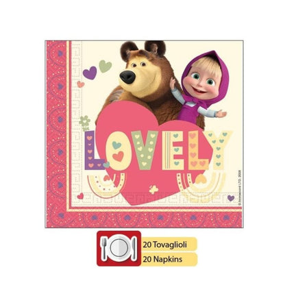 Kit Festa 8 Persone Set Tavola Addobbi Party Compleanno con 8 Piatti, 8 Bicchieri e 20 tovaglioli Orso