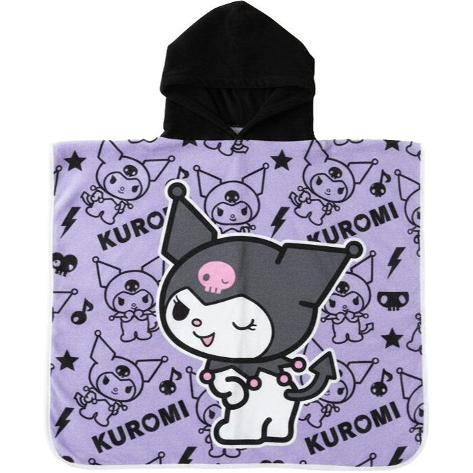 KUROMI - Poncho con cappuccio Asciugamano da spiaggia Mare e piscina Accappatoio in microfibra 55X90 cm asciugatura rapi