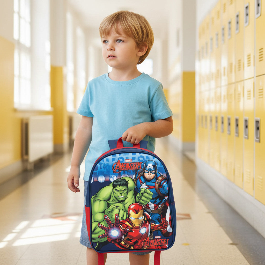 Zaino Deluxe  bambini Zainetto in rilievo Asilo Infanzia  la Scuola e tempo libero con chiusura lampo ( AVENGERS Hulk)