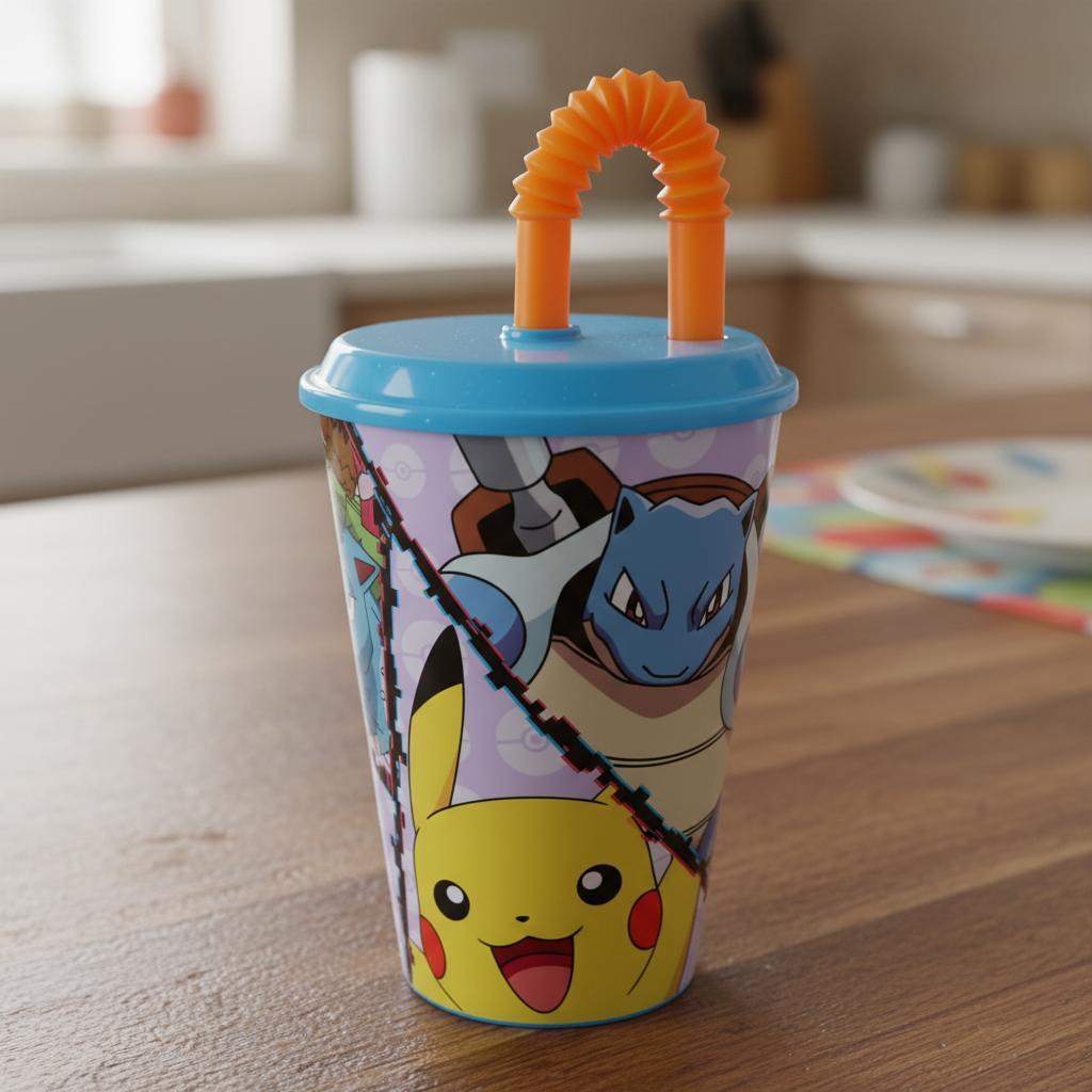 Kids' Cup Con Cannuccia e coperchio Riutilizzabile - 430 ml