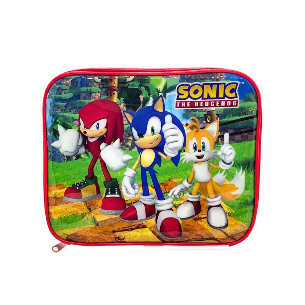 Borsa Termica Rettangolare Immeabile Porta Pranzo  Bambini con manico - Gadget Scuola (SONIC)