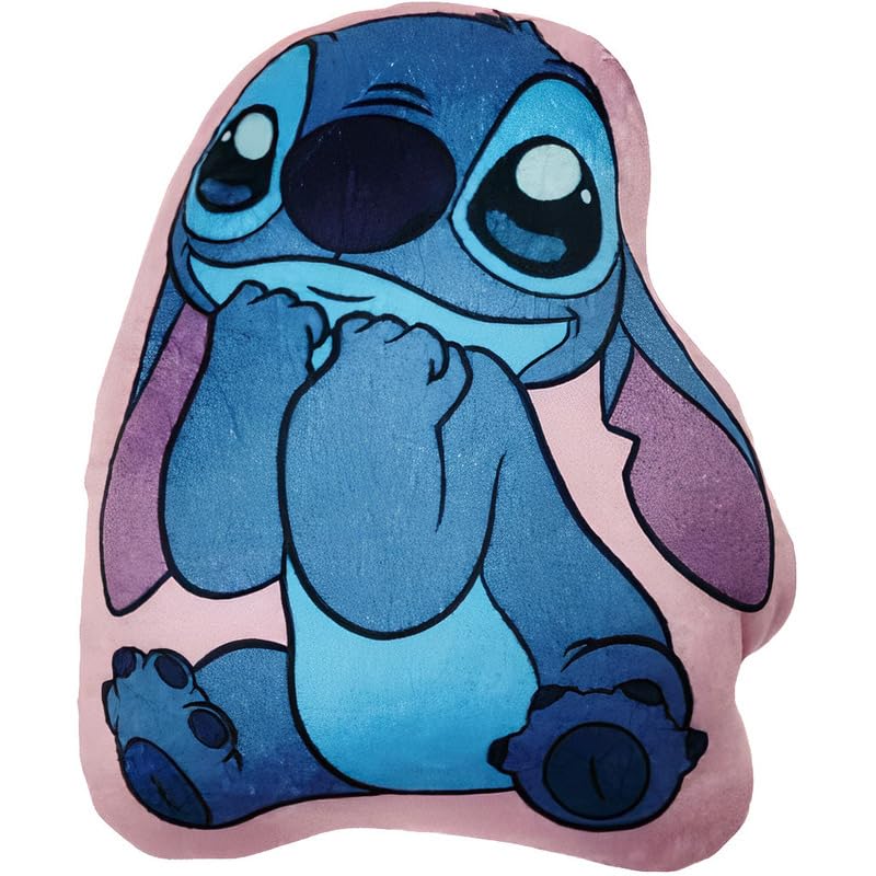 Disney Stitch Mini Peluche 3D Morbido Blu e Rosa 20 cm