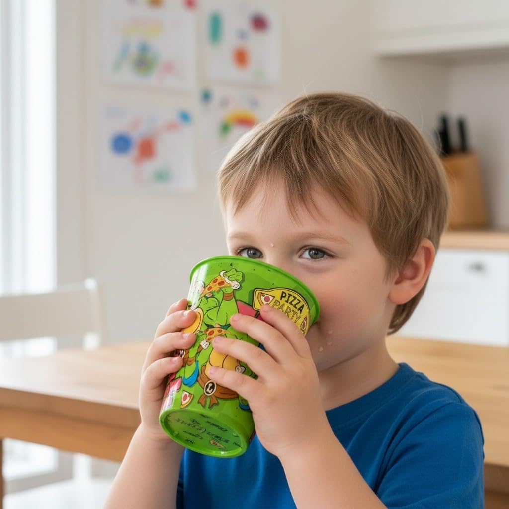 Set 2 bicchieri Tartarughe Ninja Pizza Party, capacità 430 ml, in plastica 4