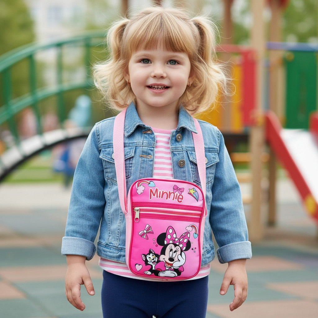 Borsello Bambino Marsupio Tracolla Ragazzo Spalla Regolabile Viaggio Sportivo Tempo Libero Gadget MINNIE MOUSE Topolina
