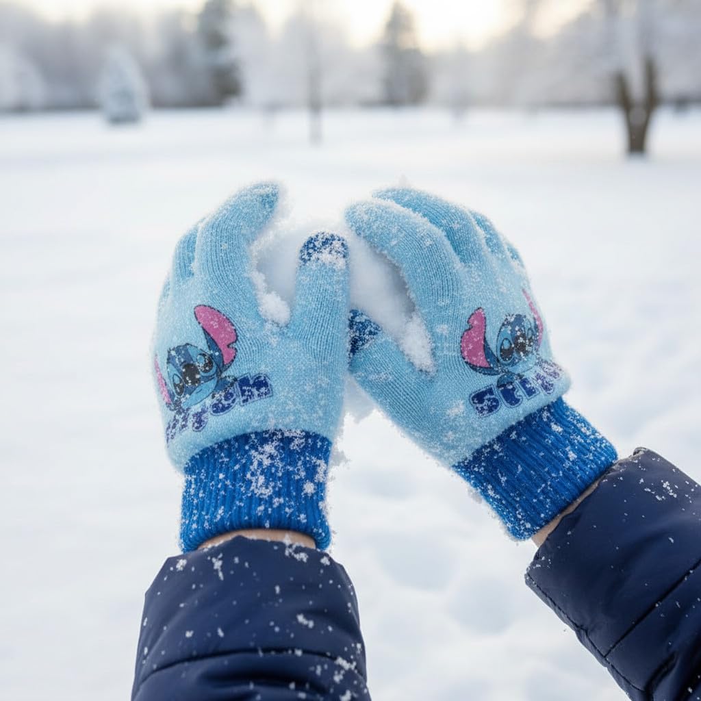 Disney Stitch Guanti Bambino Invernali, Set 2 Paia, Taglia Unica 2