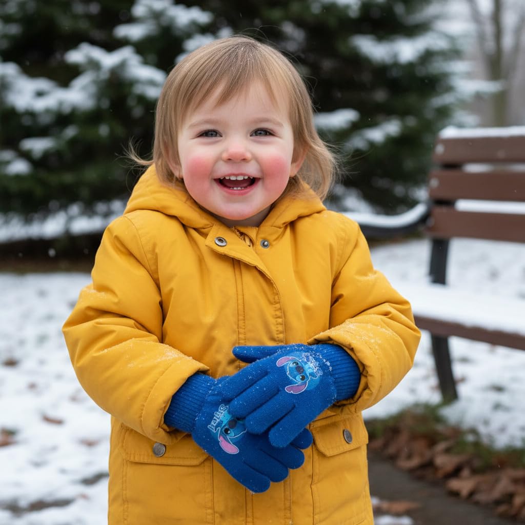 Disney Guanti Invernali Stitch Bambini Taglia Unica 2-5 Anni 3