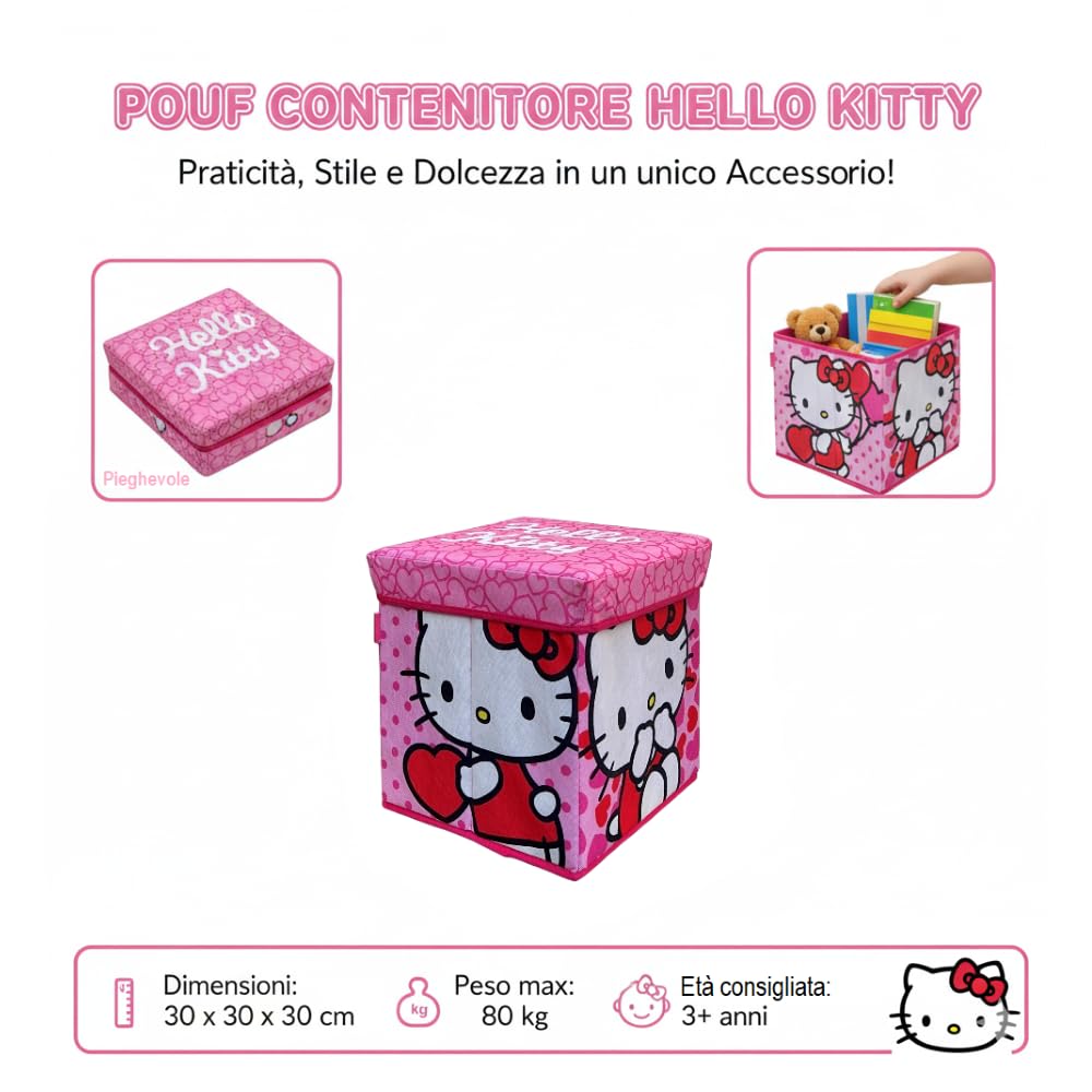 CARTOON Pouf Minecraft per bambini multifunzione contenitore porta oggetti per sedersi 30 cm 9