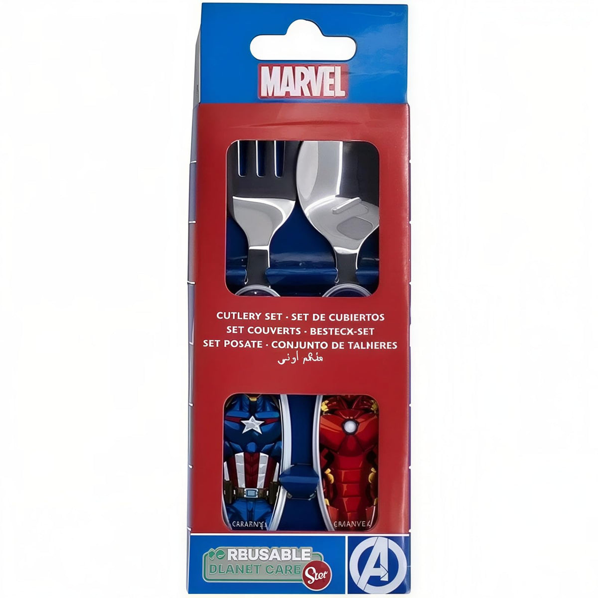 AVENGERS - Set Tovaglietta Morbida Ripiegabile Sottopiatto Impermeabile CM.30X40 con posate in accia 7